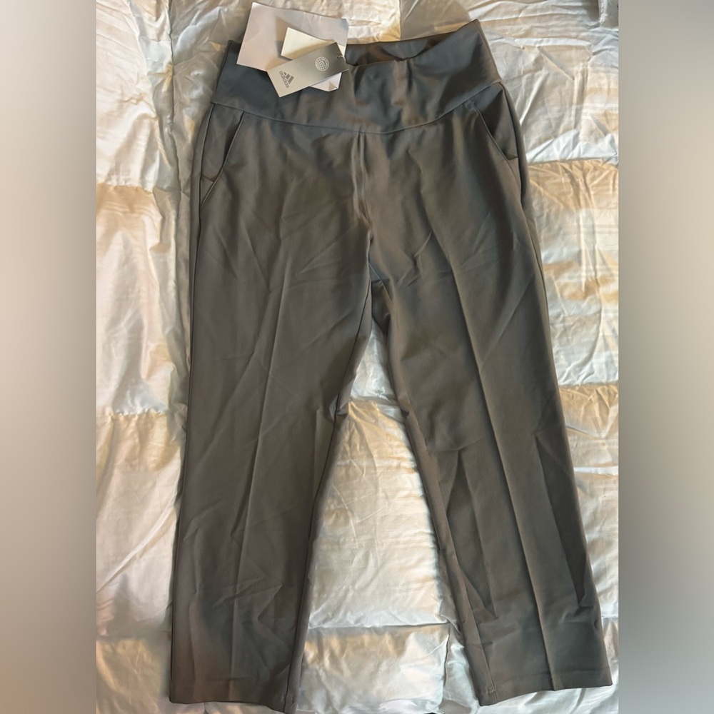 Adidas Womens Size MEDIUM 365 Pull-On Ankle Golf Pickle Ball Pants Grey HF2988